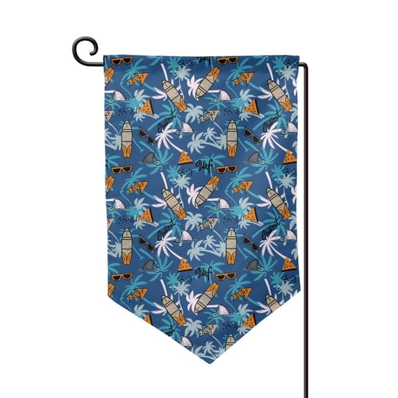 Wukai Hawaiian Style Print Garden Flag 12.5x18 Inch Double Sided Sun-resistant Rain-resistant, Wrinkle-resistant Colorfast(Only Flag)