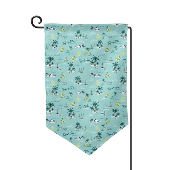 Wukai Hawaiian Style Print Garden Flag 12.5x18 Inch Double Sided Sun-resistant Rain-resistant, Wrinkle-resistant Colorfast(Only Flag)