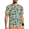 thumbnail image 1 of Wukai Hawaiian Style Print Men's Short-Sleeved Mesh T-Shirt,Quick-Dry Short Sleeve Workout T-Shirt-Small, 1 of 8