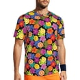 thumbnail image 1 of Wukai Hawaiian Style Print Men's Short-Sleeved Mesh T-Shirt,Quick-Dry Short Sleeve Workout T-Shirt-X-Small, 1 of 8
