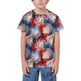 thumbnail image 1 of Wukai Hawaiian Style Youth Unisex Short Sleeve T-Shirt for Boys, Girls, Teens, and Kids-Medium, 1 of 7