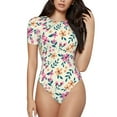 thumbnail image 1 of Naloa Cute Flower Women's Short-Sleeved Onesie, One-Piece Swimsuit for Parties, dates, clubs - Large, 1 of 9