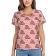 thumbnail image 1 of Wukai Heart Capybara Classic V-Neck T-Shirt for Women: Comfortable, Stylish, and Versatile Wardrobe Essential-Medium, 1 of 1