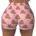thumbnail image 1 of Wukai Heart Capybara Print Pack Biker Shorts for Women Yoga Workout Gym Running Scrunch Active Shorts-X-Large, 1 of 8