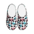 thumbnail image 1 of Wukai Heart Panda Print Women's Indoor Bedroom Slipper Slip On Shoes, Unisex House Shoes with Anti-Skid Sole for Men, Gift for Women Men-35/36, 1 of 7