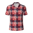 thumbnail image 1 of Wukai Heart Plaid Men’s Polo Shirts,Quick-Dry Athletic Shirt,Classic Fit Shirts-Small, 1 of 8