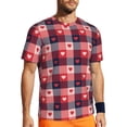 thumbnail image 1 of Wukai Heart Plaid Print Men's Short-Sleeved Mesh T-Shirt,Quick-Dry Short Sleeve Workout T-Shirt-4X-Large, 1 of 8