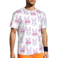 thumbnail image 1 of Wukai Heart Rabbit Print Men's Short-Sleeved Mesh T-Shirt,Quick-Dry Short Sleeve Workout T-Shirt-5X-Large, 1 of 8