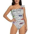 thumbnail image 1 of Wukai Hello Chic One Shoulder Swimwear with Ruffle Design and Tummy Control Skirt: Fashionable, Supportive, Comfortable for Beach-XX-Large, 1 of 7