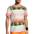 thumbnail image 1 of Wukai Hello Spring Print Men's Short-Sleeved Mesh T-Shirt,Quick-Dry Short Sleeve Workout T-Shirt-Large, 1 of 8