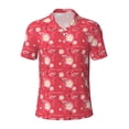 thumbnail image 1 of Wukai Hello Summer Flamingo Men’s Polo Shirts,Quick-Dry Athletic Shirt,Classic Fit Shirts-Large, 1 of 8