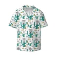thumbnail image 1 of Wukai Hello Summer Men's Casual Short-Sleeve Button Down Shirt - Lightweight Summer Dress Shirt for Daily Wear-Large, 1 of 1