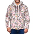 thumbnail image 1 of Wukai Hello Summer With Gnome Print Men's Zip-Up Hoodie,Fleece Full-Zip Hoodie for Men, Hooded Sweatshirt-Medium, 1 of 5