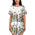 thumbnail image 1 of Wukai Herbs and Wildflowers Women's Pajama Set,Short-Sleeve Top and Shorts with Elastic Waistband and Pockets for Loungewear, Yoga, and Casual Wear-4X-Large, 1 of 8