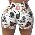 thumbnail image 1 of Wukai Hip Hop Dog Print Pack Biker Shorts for Women Yoga Workout Gym Running Scrunch Active Shorts-Small, 1 of 8
