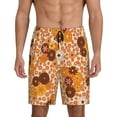 thumbnail image 1 of Wukai Hippie Ditsy Floral Men’s Short Pajama Pants With Pockets Soft Sleep Pj Shorts for Men-Small, 1 of 6