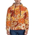 thumbnail image 1 of Wukai Hippie Flower Print Men Hoodies Fleece Sweatshirts Long Sleeve Sweaters Pullover Fall Outfits Winter Clothes-Large, 1 of 7