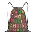 thumbnail image 1 of Wukai Ho Ho Ho Merry Christmas Drawstring Backpack Bag Sport Gym Sackpack Large Size String Backpack Cinch for Women Men-Medium, 1 of 6