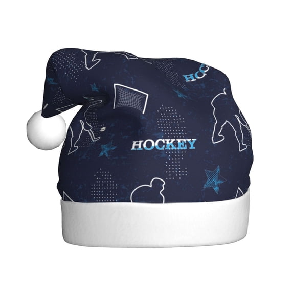 Wukai Hockey Players Christmas Stocking Classic Large Stockings Santa,Christmas Holiday Stockings for Xmas Decoration