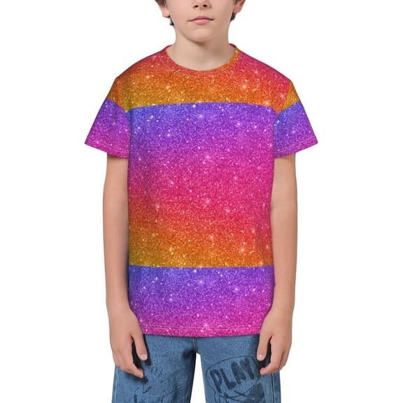 Wukai Holiday Shiny Youth Unisex Short Sleeve T-Shirt for Boys, Girls, Teens, and Kids-X-Small