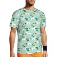thumbnail image 1 of Wukai Horse And Flower Print Men's Short-Sleeved Mesh T-Shirt,Quick-Dry Short Sleeve Workout T-Shirt-Medium, 1 of 8