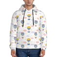 thumbnail image 1 of Wukai Hot Air Balloon Print Men Hoodies Fleece Sweatshirts Long Sleeve Sweaters Pullover Fall Outfits Winter Clothes-Large, 1 of 7