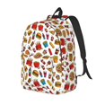 thumbnail image 1 of Wukai Hot Dog Pizza Durable Canvas Laptop Backpack,Adjustable Shoulder Straps,Water-Resistant,Large Capacity,Stylish Design, Fits 15-17in Laptops,Unisex for School,Office,Travel-Small, 1 of 5