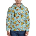 thumbnail image 1 of Wukai Hot Dog Pizza Print Men Hoodies Fleece Sweatshirts Long Sleeve Sweaters Pullover Fall Outfits Winter Clothes-4X-Large, 1 of 7
