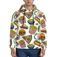 thumbnail image 1 of Wukai Hot Dog With One Sausage Print Men Hoodies Fleece Sweatshirts Long Sleeve Sweaters Pullover Fall Outfits Winter Clothes-XX-Large, 1 of 7