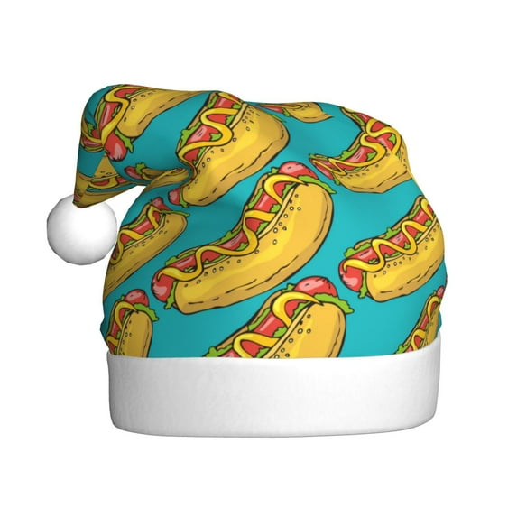 Wukai Hot Dogs 8 Christmas Stocking Classic Large Stockings Santa,Christmas Holiday Stockings for Xmas Decoration