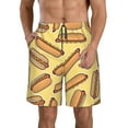 thumbnail image 1 of Wukai Hot Dogs Print Beach Trunks with Compression Liner Swimsuit Quick Dry Beach Sports Shorts with Pocket-3X-Large, 1 of 8