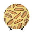 thumbnail image 1 of Wukai Hot Dogs Print Decorative Plate for Display,Bone China Decorative Plate, Ceramic Dinner Plate with Stand, Vertical Ceramic Plate-6in, 1 of 6
