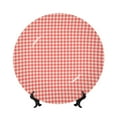 thumbnail image 1 of Wukai Houndstooth With Red And White Print Decorative Plate for Display,Bone China Decorative Plate, Ceramic Dinner Plate with Stand, Vertical Ceramic Plate-7in, 1 of 6