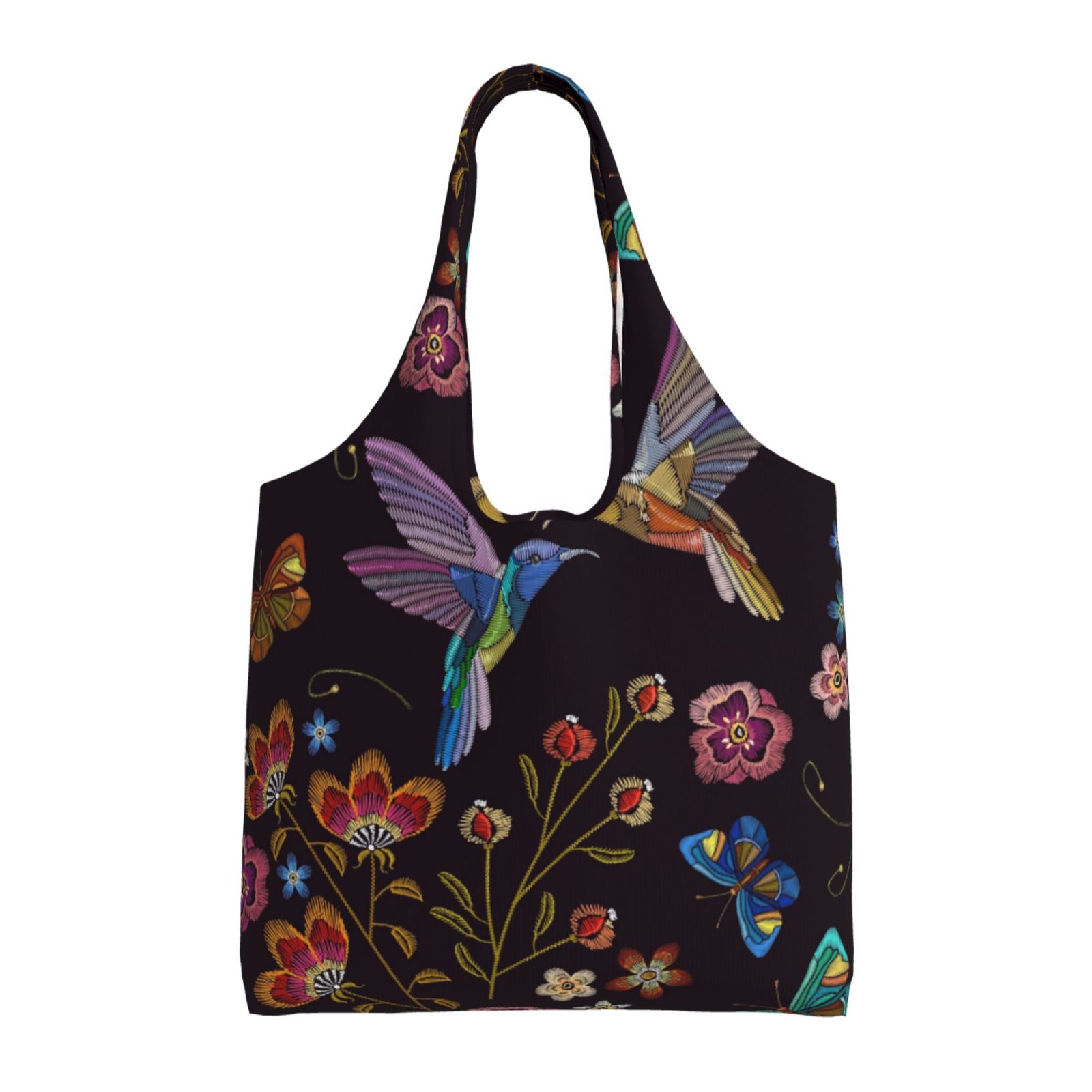 Wukai Humming Bird Sturdy and Stylish Reusable Canvas Tote Bag: Eco ...