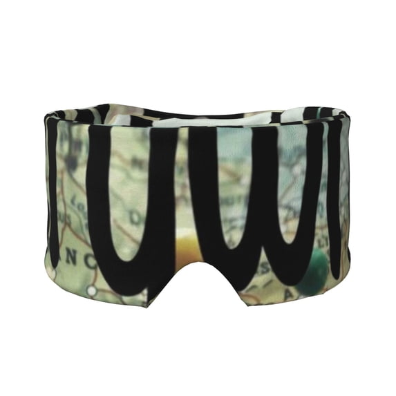 Wukai I Haven't Been Everywhere But Its On My List Print Sleep Mask - Eye Mask for Sleeping, Ultra Soft and Skin Friendly Full Eye Covers for Women/Men, Perfect Light Blocking Sleeping Mask