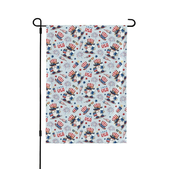 Wukai I Love USA Garden Flags Double Sided Welcome Garden Yard House Flags Outside Outdoor House (Only Flag)