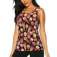 thumbnail image 1 of Wukai Ice Cream Cake Print &nbsp;Women's Workout Tank Top Mesh Yoga Shirts Athletic Running Tank Tops Athletic Gym Shirts -, 1 of 8