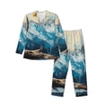 thumbnail image 1 of Wukai Iceberg Bald Eagle Men's Long-Sleeve Pajama Set - Comfortable Sleepwear with Button-Down Shirt and Pants-Small, 1 of 6