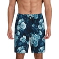 thumbnail image 1 of Wukai Ink Rose Men’s Short Pajama Pants With Pockets Soft Sleep Pj Shorts for Men-Medium, 1 of 6