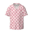 thumbnail image 1 of Wukai Irregular Plaid Men's Casual Short-Sleeve Button Down Shirt - Lightweight Summer Dress Shirt for Daily Wear-4X-Large, 1 of 1