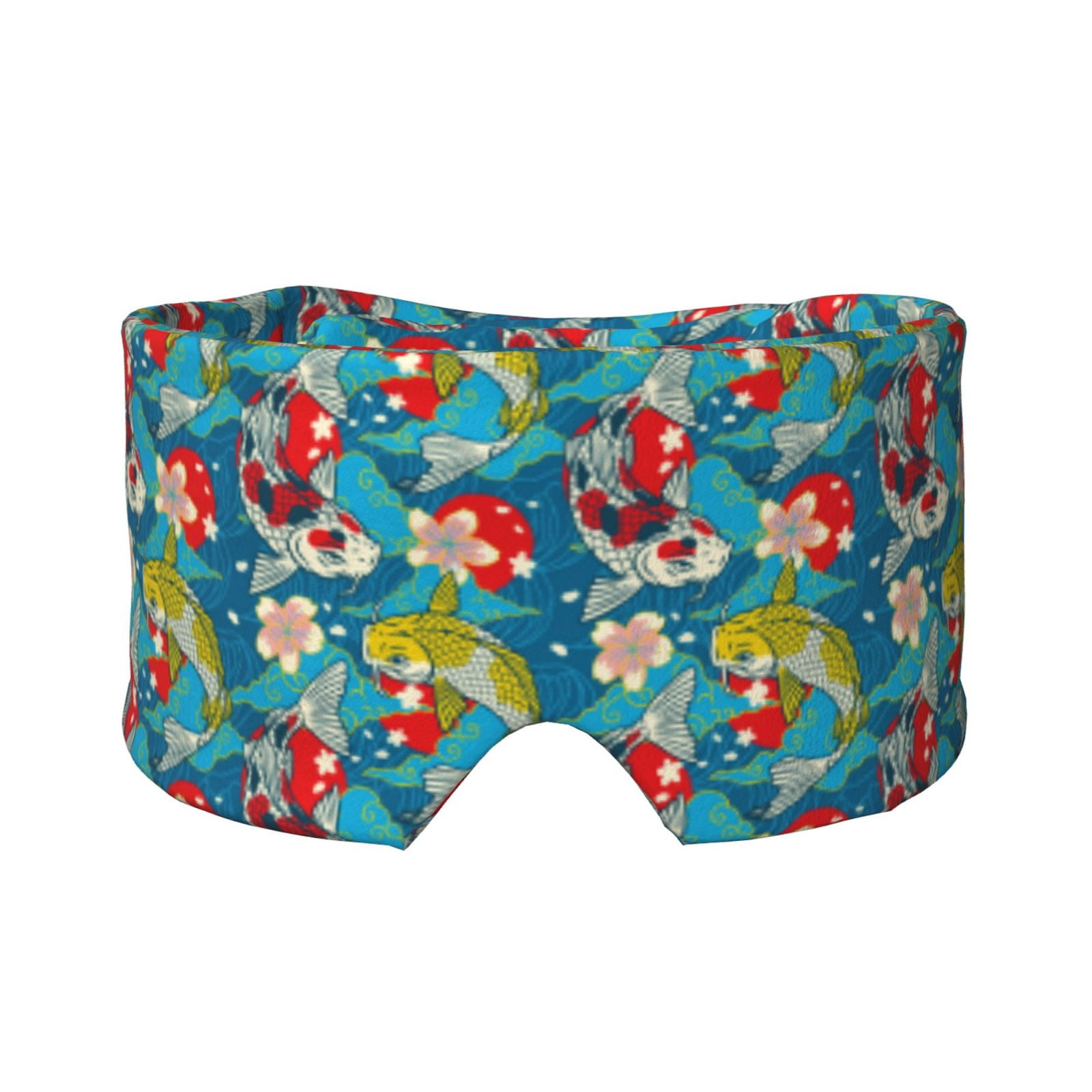 Wukai Japanese Koi Print Sleep Mask Eye Mask for Sleeping, Ultra Soft