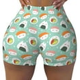 thumbnail image 1 of Wukai Kawaii Sushi Print Pack Biker Shorts for Women Yoga Workout Gym Running Scrunch Active Shorts-X-Large, 1 of 8