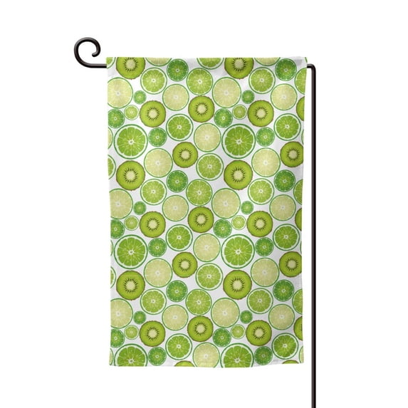 Wukai Kiwi Lemon Print Garden Flag 12.5x18 Inch Double Sided Sun-resistant Rain-resistant, Wrinkle-resistant Colorfast(Only Flag)