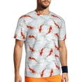 thumbnail image 1 of Wukai Koi Fish Corals,Spring Summer Print Men's Short-Sleeved Mesh T-Shirt,Quick-Dry Short Sleeve Workout T-Shirt-X-Small, 1 of 8