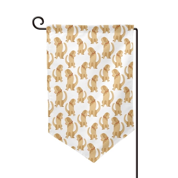 Wukai Labrador Retriever Dog Print Garden Flag 12.5x18 Inch Double Sided Sun-resistant Rain-resistant, Wrinkle-resistant Colorfast(Only Flag)