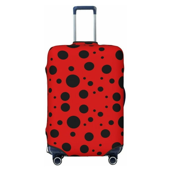 Wukai Ladybug Pattern Elastic Luggage Cover: Personalized Protection for Your Suitcase - Fits 19~29-inch, Washable & Durable Travel Companion-Small