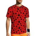 thumbnail image 1 of Wukai Ladybug Pattern Print Men's Short-Sleeved Mesh T-Shirt,Quick-Dry Short Sleeve Workout T-Shirt-Large, 1 of 8