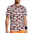 thumbnail image 1 of Wukai Ladybugs on Black and White Striped1 Print Men's Short-Sleeved Mesh T-Shirt,Quick-Dry Short Sleeve Workout T-Shirt-X-Small, 1 of 8
