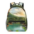 thumbnail image 1 of Wukai Lake Forest Dinosaur Laptop Backpack Casual Travel Backpack Large School Bag for College, Business,Travel-One Size, 1 of 5