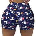 thumbnail image 1 of Wukai Lama in Space Print Pack Biker Shorts for Women Yoga Workout Gym Running Scrunch Active Shorts-Small, 1 of 8